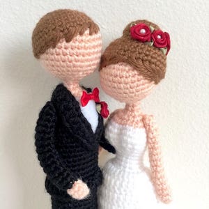 Loving Bride & Groom Amigurumi Crochet Doll Pattern Engagement Couple Boyfriend Girlfriend Husband Wife Anniversary Wedding Gift Cute Love image 5