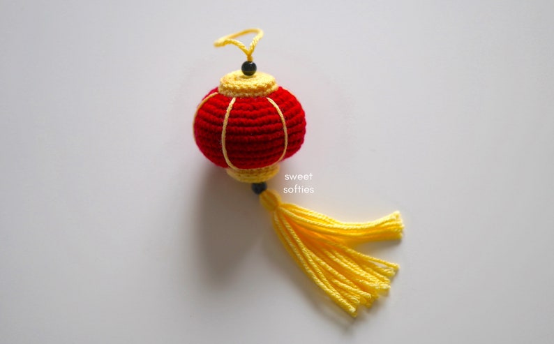 Lucky Lunar Lantern Free Amigurumi Crochet Pattern for Chinese New Year DIY Tutorial quick easy yarn holiday craft kids family handmade image 2