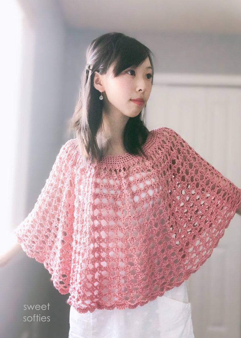 Free Crochet Pattern DIY Tutorial: Rose Finch Capelet Vintage Lace Poncho quick easy cute boho chic beginner summer women girl fashion image 8