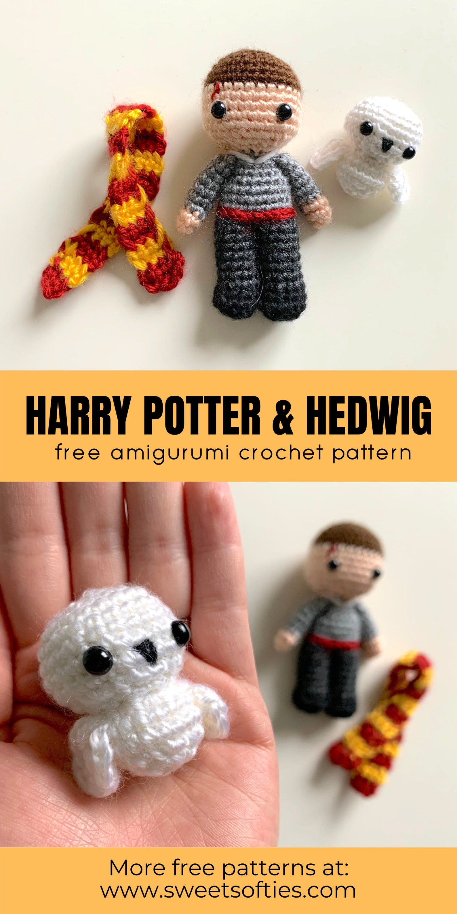Crochet Harry Potter & Hedwig Amigurumi Pattern DIY Tutorial Etsy