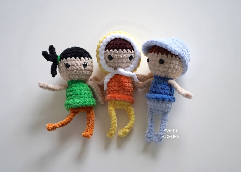 Pocket People Crochet Pattern Amigurumi Tutorial Keychain Charm No Sew Easy Beginner Stuffed Toy Human Body Doll Boy Girl Gender Neutral image 1