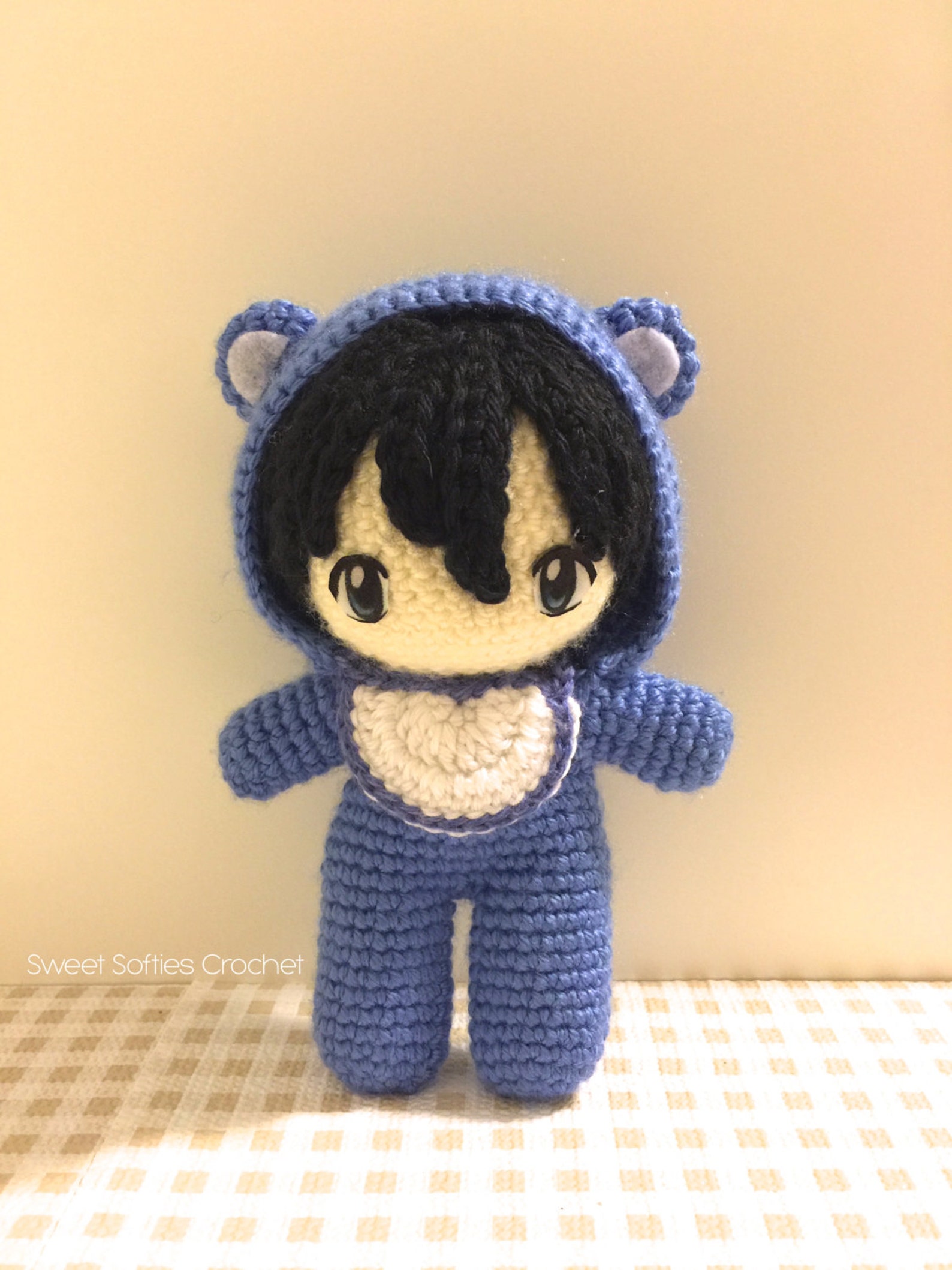 Baby in Bear Onesie Amigurumi Crochet Japanese Anime Doll Etsy