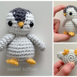 No-Sew Pocket Penguin Crochet Pattern DIY Yarn Fiber Art Tutorial Baby Penguin Animal Amigurumi Pingu Pinga Keychain Mini Size No Sew Cute image 10