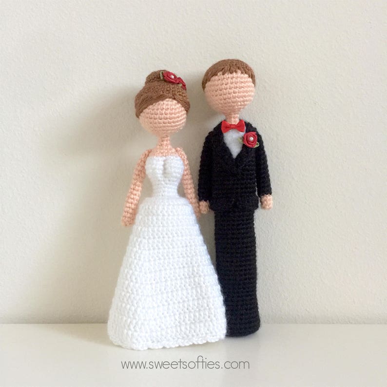 Loving Bride & Groom Amigurumi Crochet Doll Pattern Engagement Couple Boyfriend Girlfriend Husband Wife Anniversary Wedding Gift Cute Love image 3