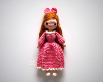 Clara the Belle Amigurumi Crochet Doll Pattern · DIY Tutorial (yarn art handmade chibi cute sweet kids children girl toy pink lacy bow)