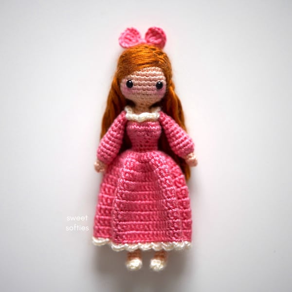 Clara the Belle Amigurumi Crochet Doll Pattern · DIY Tutorial (yarn art handmade chibi cute sweet kids children girl toy pink lacy bow)