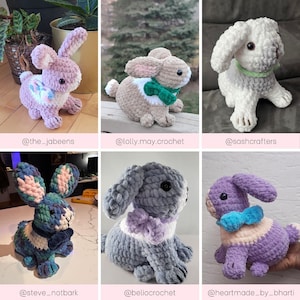 Sew Realistic Rabbitears Honey Bunny the Realistic Rabbit Crochet Pattern · Amigurumi Tutorial ...