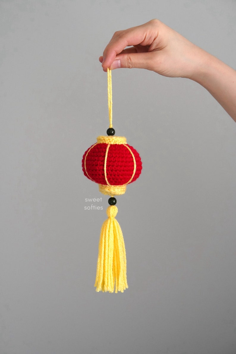 Lucky Lunar Lantern Free Amigurumi Crochet Pattern for Chinese New Year DIY Tutorial quick easy yarn holiday craft kids family handmade image 1