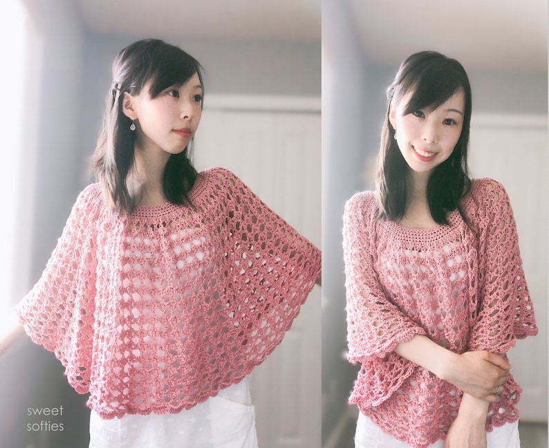 Free Crochet Pattern DIY Tutorial: Rose Finch Capelet Vintage Lace Poncho quick easy cute boho chic beginner summer women girl fashion image 1