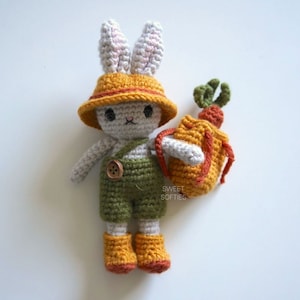 Harvey the Hare Crochet PDF Pattern · Low Sew Amigurumi Bunny Doll Tutorial w/ Removable Clothes Accessories · Pretend Play Dress Up Animal