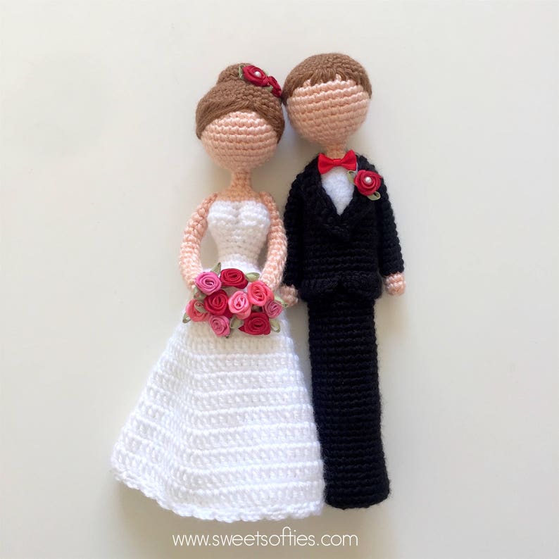 Loving Bride & Groom Amigurumi Crochet Doll Pattern Engagement Couple Boyfriend Girlfriend Husband Wife Anniversary Wedding Gift Cute Love image 1