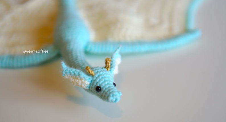 MERMAID DRAGON Amigurumi Crochet Pattern DIY Tutorial quick easy cute kawaii yarn fantasy serpent wyvern kids waldorf doll unisex play toy image 6