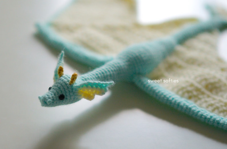 MERMAID DRAGON Amigurumi Crochet Pattern DIY Tutorial quick easy cute kawaii yarn fantasy serpent wyvern kids waldorf doll unisex play toy image 4