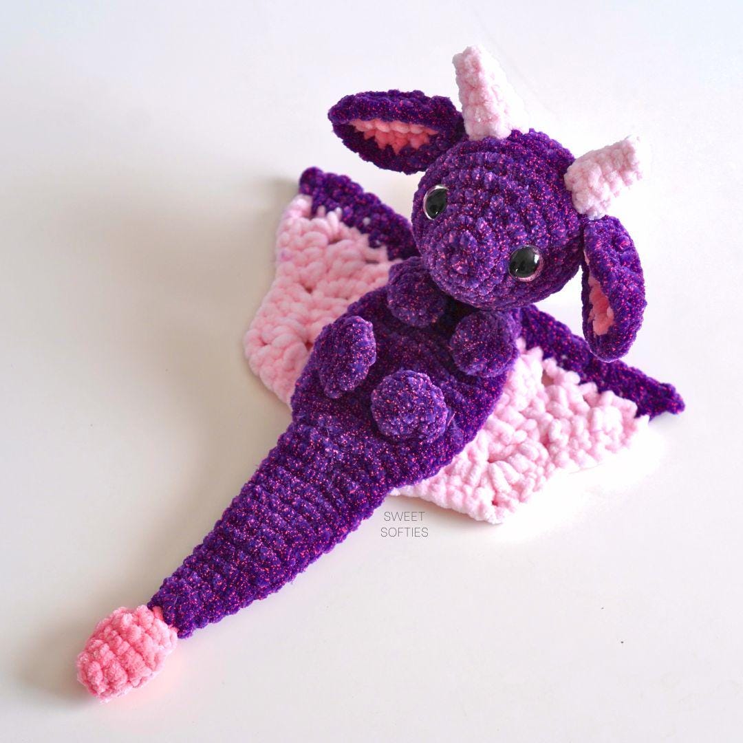 Yumi's Night Guardian Dragon Snuggler Crochet Pattern · Amigurumi