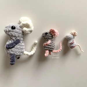 Pocket Mouse Crochet Pattern No Sew Amigurumi Tutorial Keychain Charm Easy Beginner Stuffed Animal Baby Japanese Doll Plush Toy image 3