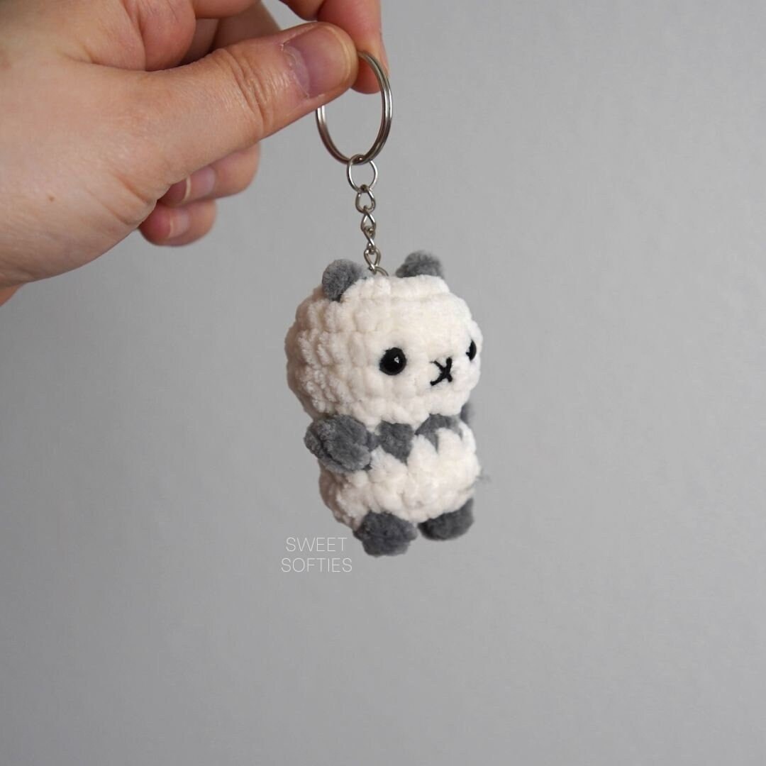 20分でできるパンダの編み方パターン · 縫わないあみぐるみの