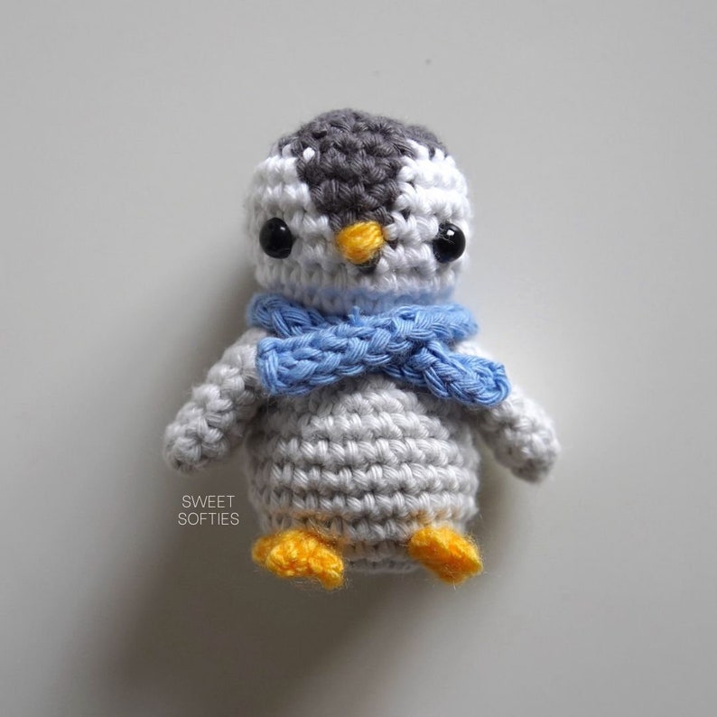 No-Sew Pocket Penguin Crochet Pattern DIY Yarn Fiber Art Tutorial Baby Penguin Animal Amigurumi Pingu Pinga Keychain Mini Size No Sew Cute image 6