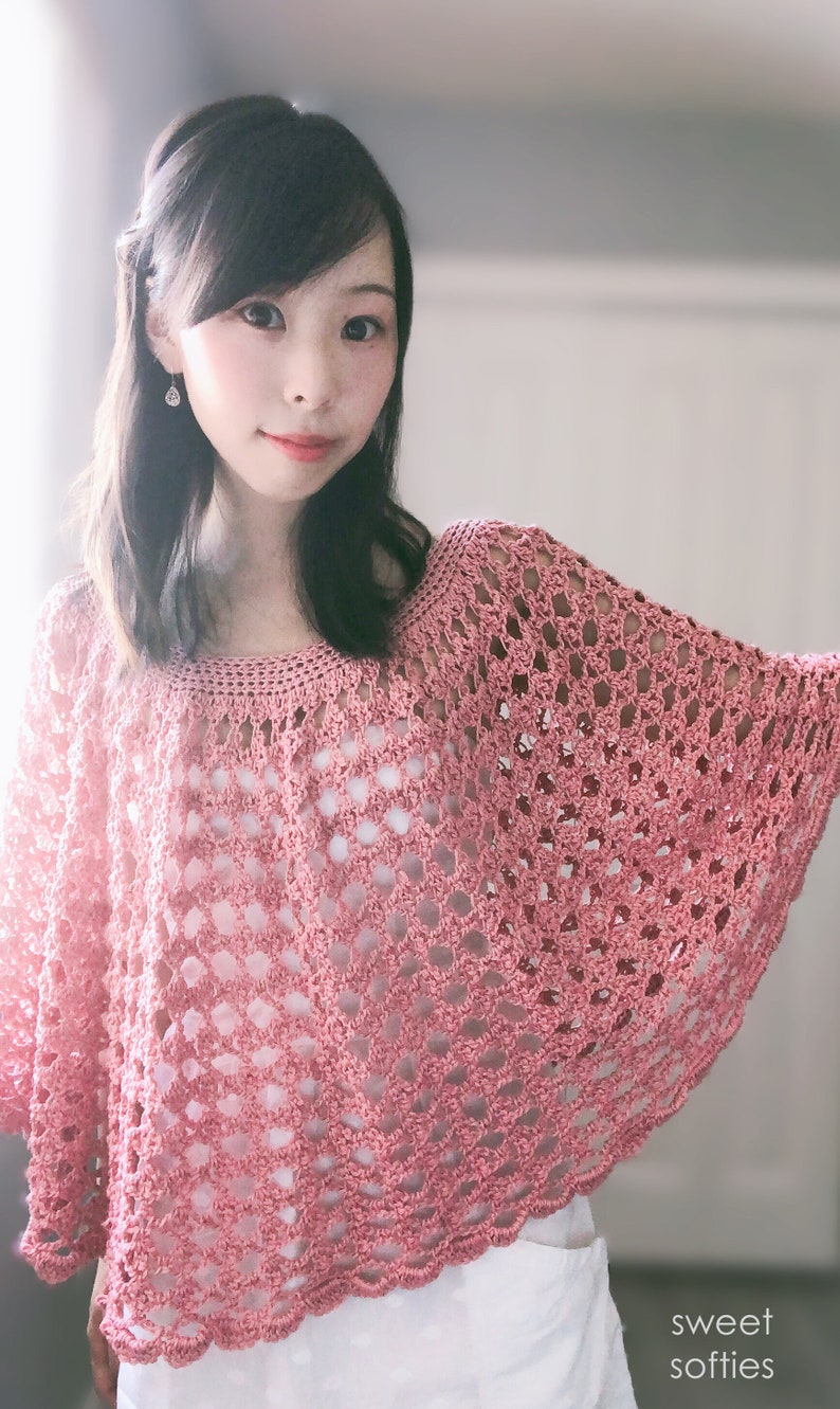 Free Crochet Pattern DIY Tutorial: Rose Finch Capelet Vintage Lace Poncho quick easy cute boho chic beginner summer women girl fashion image 3