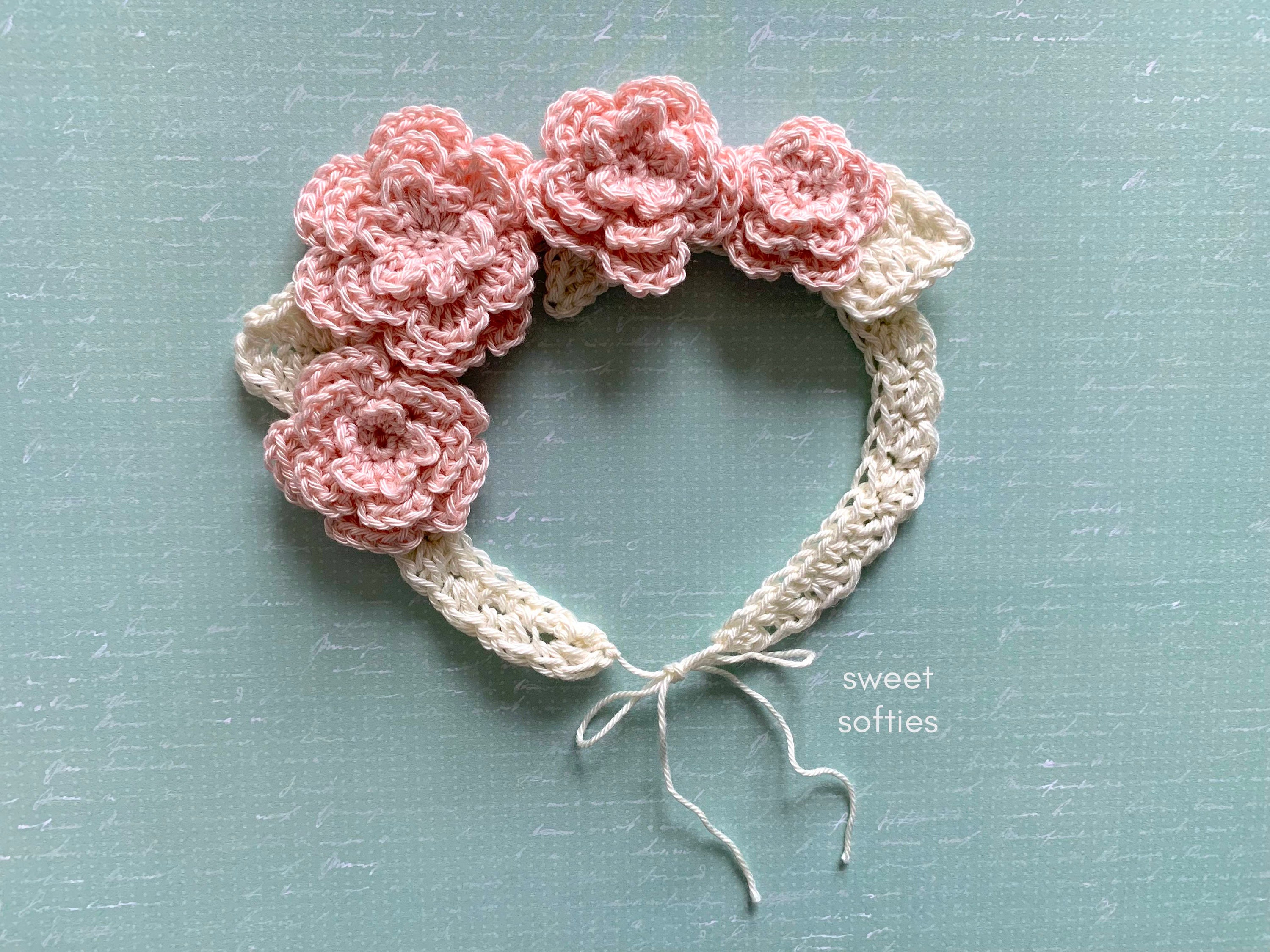 Crochet Lacy Flower Crown Headband PATTERN DIY Tutorial Quick Etsy