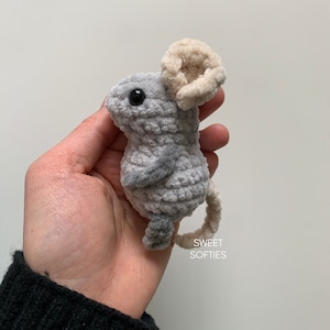 Pocket Mouse Crochet Pattern No Sew Amigurumi Tutorial Keychain Charm Easy Beginner Stuffed Animal Baby Japanese Doll Plush Toy image 8