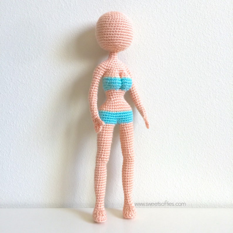 Supermodel Weibliche Puppe Basis Kein Nähen Amigurumi Häkelanleitung Mädchen Frau Realistisch Lebensechte Kurvige Sexy Körper Anime Art Puppe Spielzeug Plüsch Bild 4