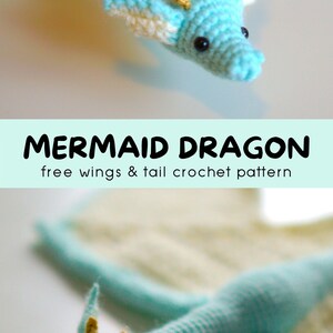 MERMAID DRAGON Amigurumi Crochet Pattern DIY Tutorial quick easy cute kawaii yarn fantasy serpent wyvern kids waldorf doll unisex play toy image 8