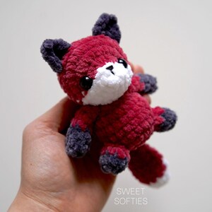 Pocket Fox Crochet Pattern Amigurumi PDF Tutorial Baby Stuffed Animal Keychain Charm Forest Easy Beginner Unisex Boys Girls Kids Toy image 2