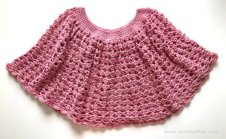 Free Crochet Pattern DIY Tutorial: Rose Finch Capelet Vintage Lace Poncho quick easy cute boho chic beginner summer women girl fashion image 9