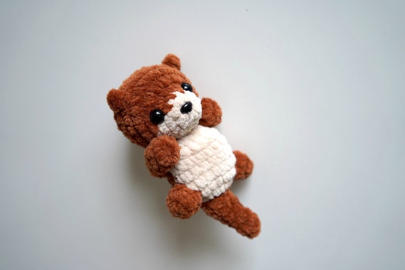Pocket Otter Crochet Pattern · Amigurumi PDF Tutorial Baby Stuffed Animal Keychain Charm Sea Water Easy Beginner Unisex Boys Girls Kids Toy