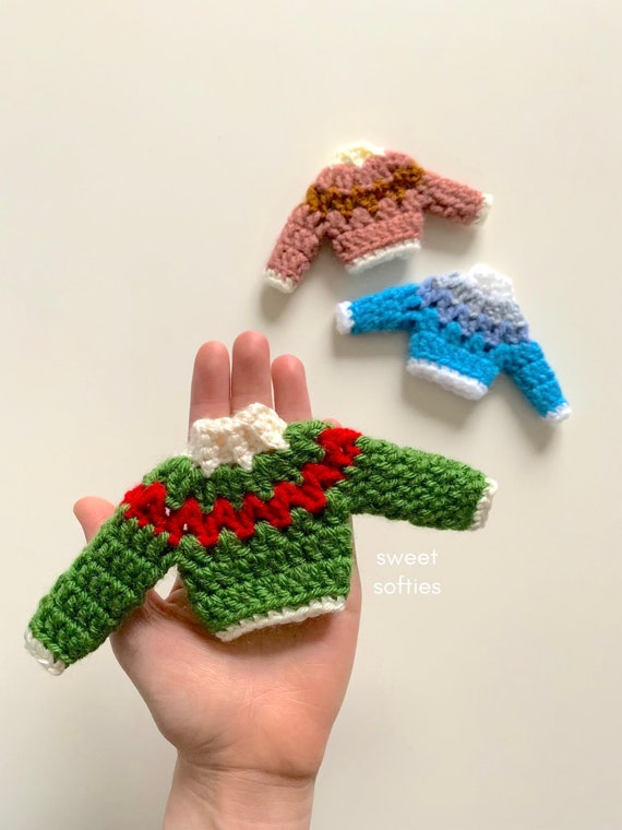 Crochet mini hotsell sweater ornament pattern