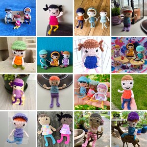 Pocket People Crochet Pattern Amigurumi Tutorial Keychain Charm No Sew Easy Beginner Stuffed Toy Human Body Doll Boy Girl Gender Neutral image 4
