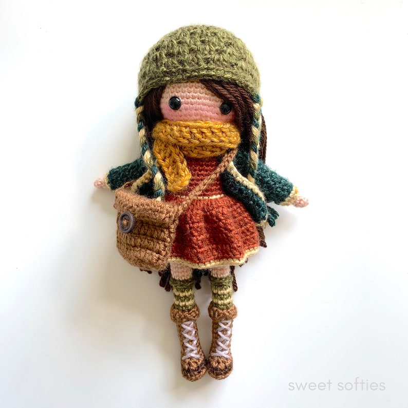 Willow the Woodland Doll Amigurumi Crochet Pattern (DIY Tutorial cute girl doll kids childrens yarn toy gift removable clothes pretend play) 