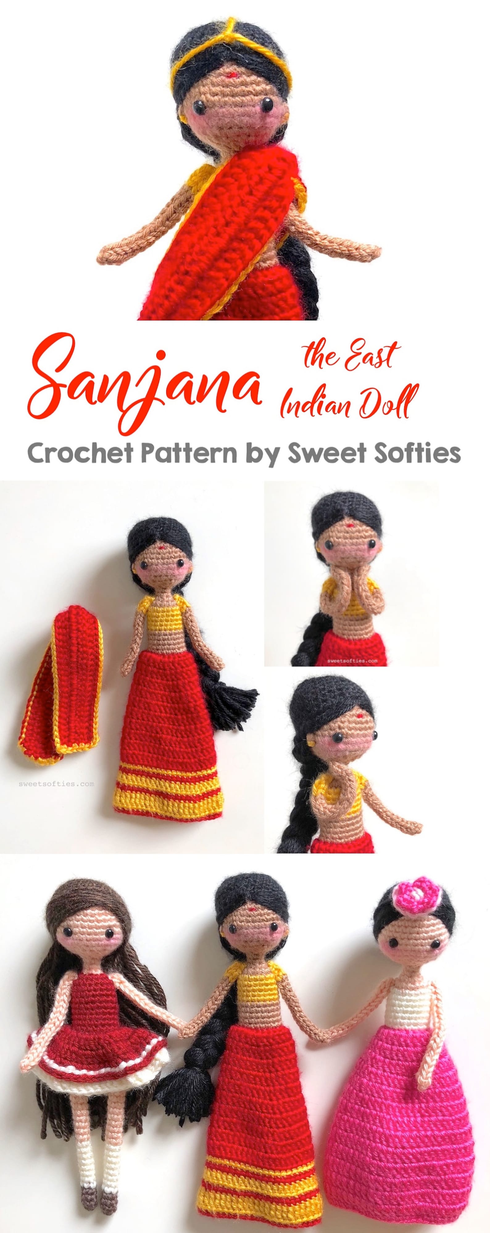 International Doll East Indian Sanjana Amigurumi Crochet Etsy