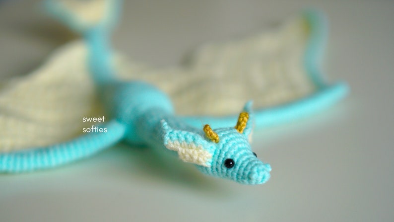 MERMAID DRAGON Amigurumi Crochet Pattern DIY Tutorial quick easy cute kawaii yarn fantasy serpent wyvern kids waldorf doll unisex play toy image 1