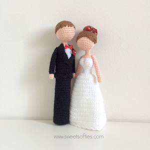 Loving Bride & Groom Amigurumi Crochet Doll Pattern Engagement Couple Boyfriend Girlfriend Husband Wife Anniversary Wedding Gift Cute Love image 4