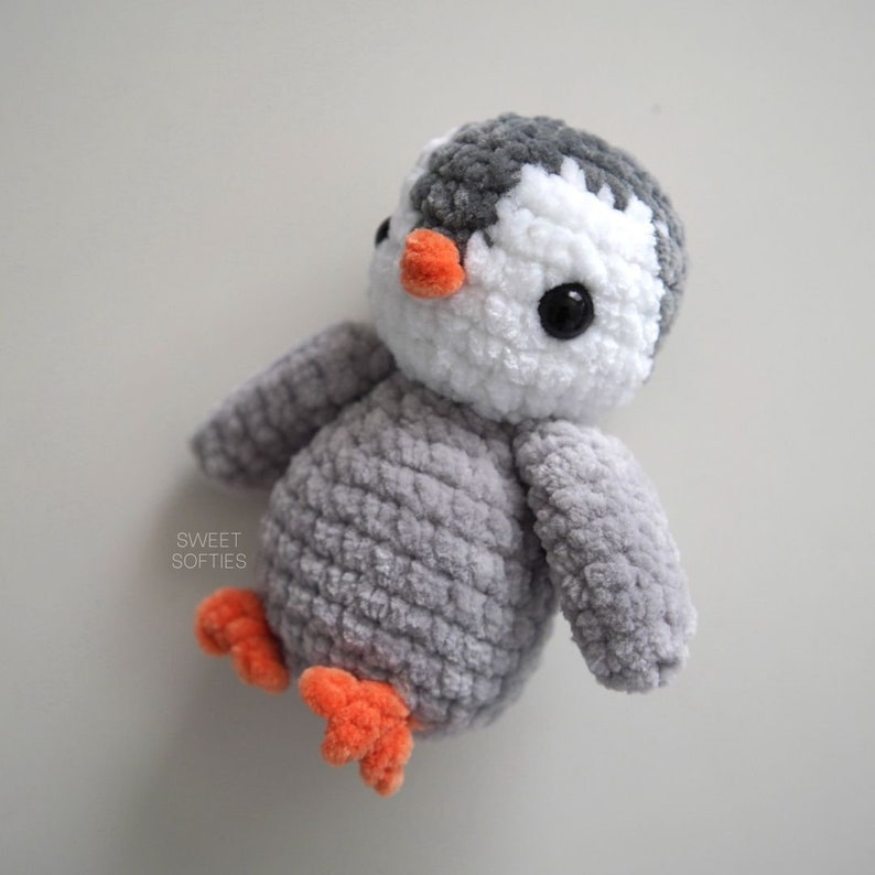 No-Sew Pocket Penguin Crochet Pattern DIY Yarn Fiber Art Tutorial Baby Penguin Animal Amigurumi Pingu Pinga Keychain Mini Size No Sew Cute image 4