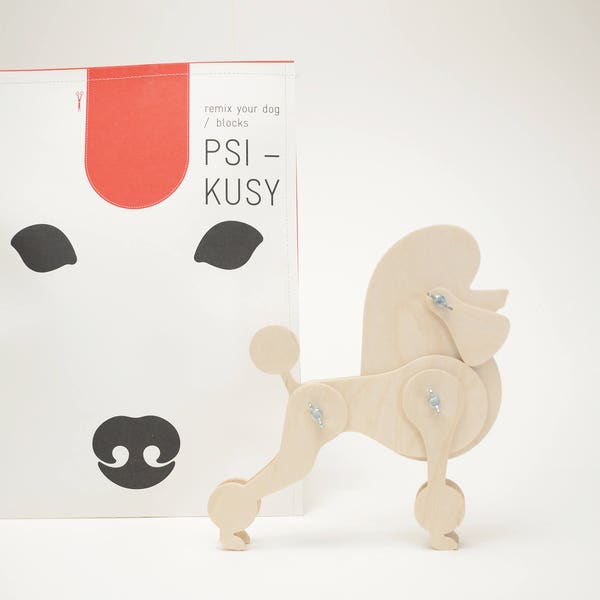 PSIKUSY Remix your dog / Poodle / Wooden blocks