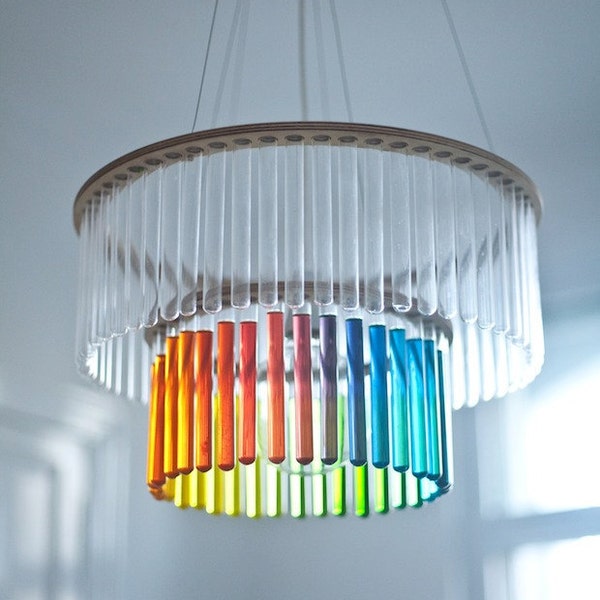 Home & Living Category Winner: Etsy Design Awards 2020 - Maria S.C. double test tubes chandelier / flower vase / home decoration /