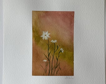Original Art | Daisy | Small Abstract Watercolour | Frame not included