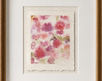 Original Art | Pink Petals in Passing | Small Abstract Watercolour | Frame not included