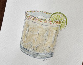 Original Art | Spicy Marg | Small Watercolour Study | Frame not included