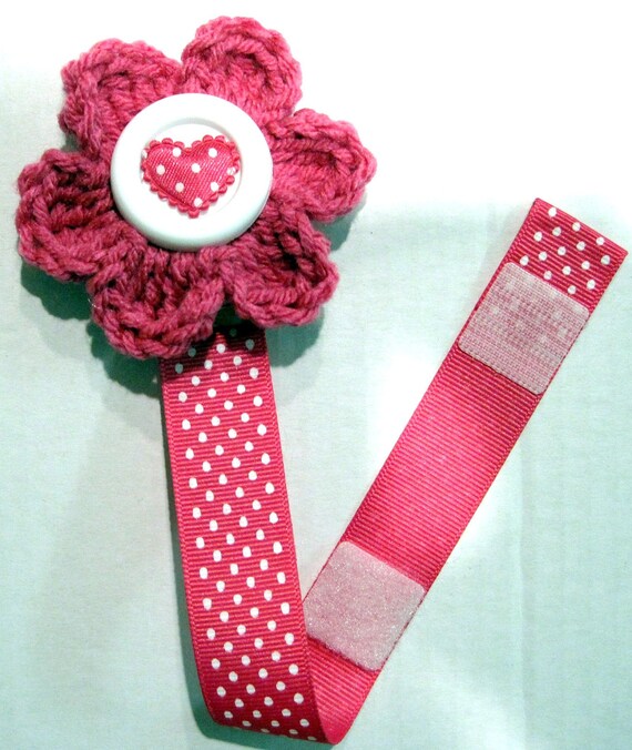 Items similar to DIY Crochet Pacifier Clip, Pacifier Holder, Toy Holder