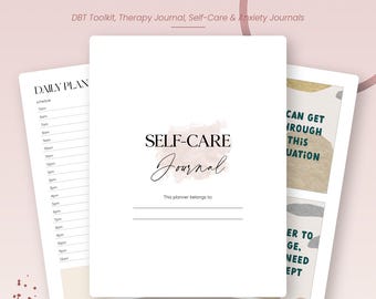 Mental Health Bundle Printable | DBT Flash Cards, Cheat Sheet, Worksheets, Therapy Journal, Self-Care & Anxiety Journal PDF
