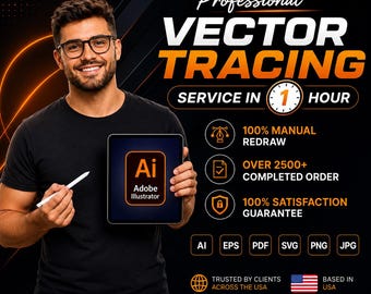 Manual Vector Tracing Service | Logo, Image, Sketch to SVG, AI, EPS (Fast Delivery)