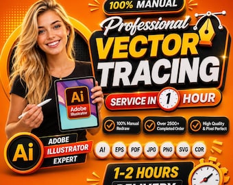 Manual Vector Tracing Service | Logo Redraw AI EPS SVG | Fast Delivery