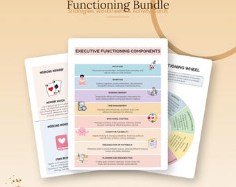 ADHD Executive Functioning Bundle | Strategies Chart, Worksheets, Activity Cards, Superpowers | Instant Download PDF