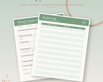 Therapy Session Notes Template Printable | Clinician Progress Notes, Mood Tracker & Session Log | Instant Download PDF
