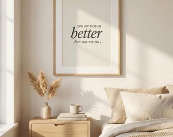Affirmation Wall Art Set of 4, You Are Enough, Positive Quote Prints, Printable