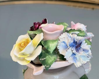 薔薇一輪 BONE CHINA Vintage Radnor Bone China Floral Candle Holder - Etsy