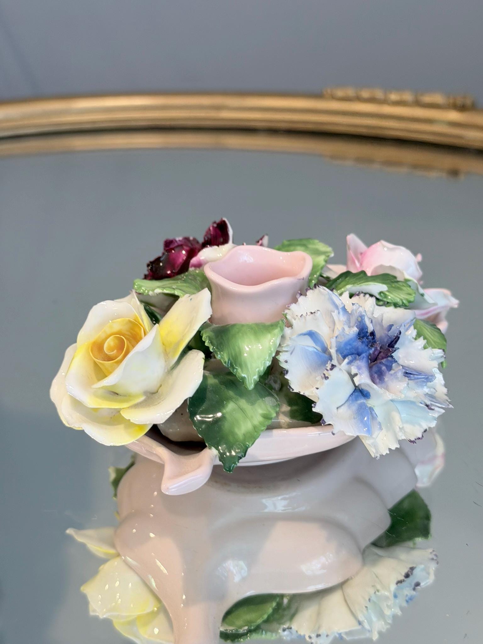 Vintage Radnor Bone China Floral Candle Holder - Etsy